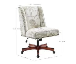 Austin Brown Linen Cow Print Office Chair -Deco Haven Shop 810543224 D8 10