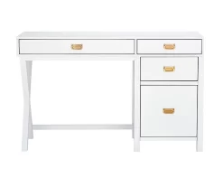 Kari White 4-Drawer Office Desk -Deco Haven Shop 810543244 3
