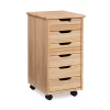 Craft Mate Natural Wood 6-Drawer Rolling Storage Cart