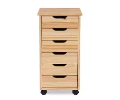 Craft Mate Natural Wood 6-Drawer Rolling Storage Cart -Deco Haven Shop 810543290 3