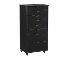 Craft Mate Black Wood 8-Drawer Rolling Storage Cart