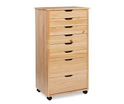 Craft Mate Natural Wood 8-Drawer Rolling Storage Cart