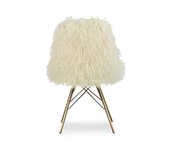 Layton Cream & Gold Faux Fur Chair -Deco Haven Shop 810543311 4
