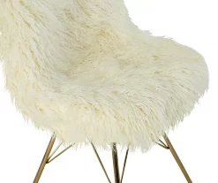 Layton Cream & Gold Faux Fur Chair -Deco Haven Shop 810543311 5