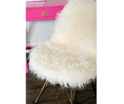 Layton Cream & Gold Faux Fur Chair -Deco Haven Shop 810543311 6