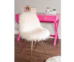 Layton Cream & Gold Faux Fur Chair -Deco Haven Shop 810543311 7