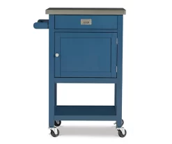 Reed Navy 1-Drawer Metal Rolling Apartment Cart -Deco Haven Shop 810543339 3