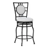 Newton White & Black Upholstered Faux Leather Adjustable Stool