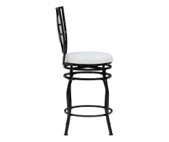 Newton White & Black Upholstered Faux Leather Adjustable Stool -Deco Haven Shop 810543346 A1 3