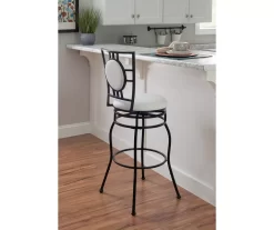 Newton White & Black Upholstered Faux Leather Adjustable Stool -Deco Haven Shop 810543346 A2 10
