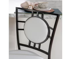 Newton White & Black Upholstered Faux Leather Adjustable Stool -Deco Haven Shop 810543346 A2 8