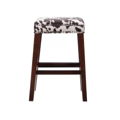 Baldwin Brown Cow Print Nailhead Bar Stool -Deco Haven Shop 810543359 4