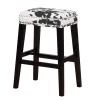 Baldwin White & Black Cow Print Nailhead Bar Stool