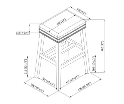 Baldwin White & Black Cow Print Nailhead Bar Stool 9 Baldwin White & Black Cow Print Nailhead Bar Stool -Deco Haven Shop 810543360 5