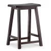 Maury 24" Dark Brown Wooden Saddle Stool