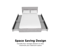 Atwater Living DHP Ryder Linen Upholstered Bed With Storage -Deco Haven Shop 810543649 1