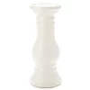 Ivory Ceramic Pillar Candle Holder, (10")