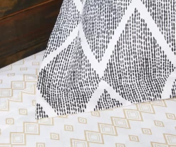 Real Living Andover Black & Tan Geometric Bed-in-a-Bag 10-Piece Bedding Set -Deco Haven Shop 810545274 810545273 5