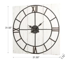 Black & White Distressed Roman Numeral 3-Piece Farmhouse Wall Clock Set, (31.5") -Deco Haven Shop 810546473 5