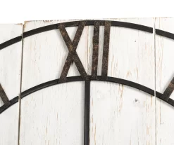 Black & White Distressed Roman Numeral 3-Piece Farmhouse Wall Clock Set, (31.5") -Deco Haven Shop 810546473 7