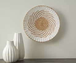 White Round Woven Swirl Wall Decor -Deco Haven Shop 810547450 2