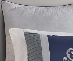 Blue & Gray Damask Clanton Comforter Set -Deco Haven Shop 810547757 3