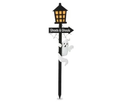 "Ghosts & Ghouls" Street Lamp & Ghost LED Yard Stake