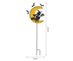 Flying Witch & Crescent Moon Light-Up Yard Stake -Deco Haven Shop 810547813 6