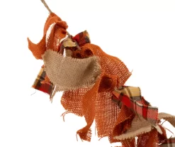 6' Burlap & Plaid Fabric Tie Garland -Deco Haven Shop 810547817 3