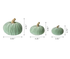 Mint Green Velvet 3-Piece Rib Pumpkin Set -Deco Haven Shop 810547831 6