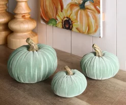 Mint Green Velvet 3-Piece Rib Pumpkin Set -Deco Haven Shop 810547831 7