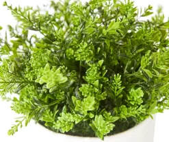 14" Artificial Greenery In White & Tan Cotton Rope Pot -Deco Haven Shop 810548759 2