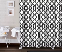 Emerson White & Black Lattice 14-Piece Bath Set