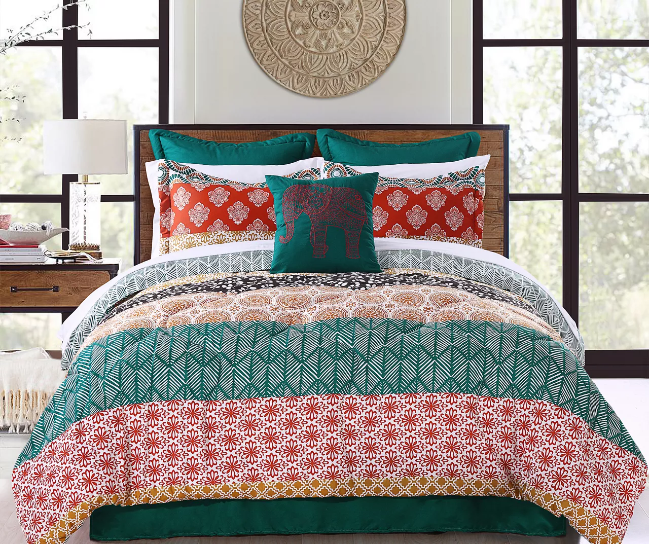 Bohemian Pattern Block Comforter Set 1 Bohemian Pattern Block Comforter Set