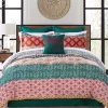 Turquoise & Red Bohemian Pattern Block King 7-Piece Comforter Set
