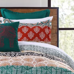 Turquoise & Red Bohemian Pattern Block King 7-Piece Comforter Set -Deco Haven Shop 810552899 21
