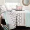 Turquoise & Pink Elephant Geometric Stripe Full/Queen 5-Piece Comforter Set