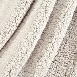 Beige Tassel-Fringe Sherpa Throw, (50" X 60") -Deco Haven Shop 810553491 3