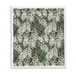 Green & White Camo Leaves Quilted Sherpa Throw, (50" X 60") -Deco Haven Shop 810553504 2