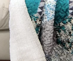 Briley Geometric Hexagon Quilted Sherpa Throw -Deco Haven Shop 810553560 1