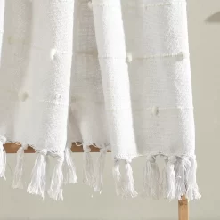 White Tufted Boho Tassel Throw -Deco Haven Shop 810553562 1