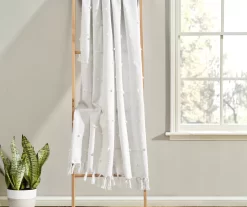White Tufted Boho Tassel Throw -Deco Haven Shop 810553562