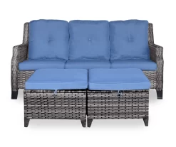 Real Living Rockbridge All-Weather Wicker Cushioned Patio Sofa & Ottoman Set -Deco Haven Shop 810555261