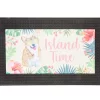 "Island Time" Beige & Pink Tropical Corgi Outdoor Doormat