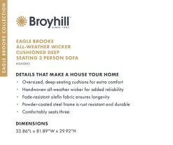 Broyhill Eagle Brooke All-Weather Wicker Cushioned Patio Sofa 36 Broyhill Eagle Brooke All-Weather Wicker Cushioned Patio Sofa -Deco Haven Shop 810557274 8