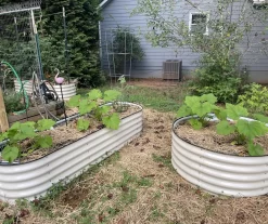 42" Pearl White Metal Raised Garden Bed -Deco Haven Shop 810559830 2