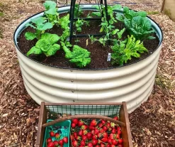 42" Pearl White Metal Raised Garden Bed -Deco Haven Shop 810559830 3