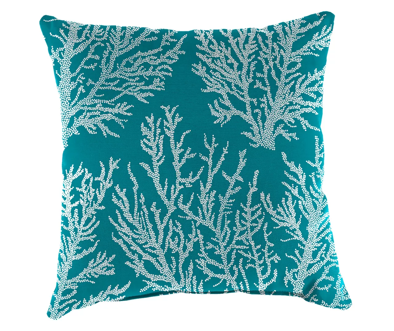 16" Sea Coral Turquoise Outdoor Throw Pillows, 2-Pack 5 16" Sea Coral Turquoise Outdoor Throw Pillows, 2-Pack - Image 5