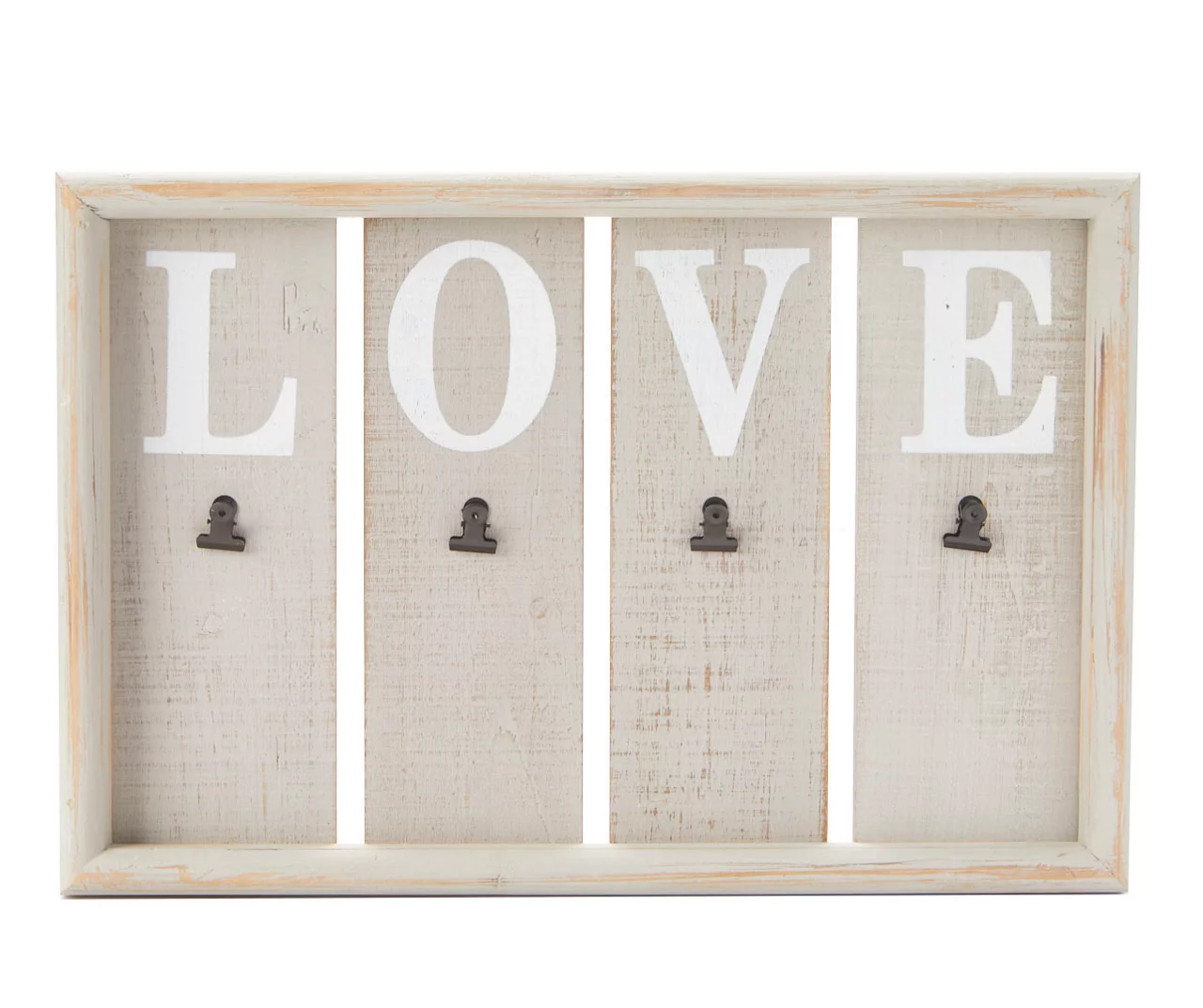 "Love" Gray & White Photo Clip Framed Wall Plaque 1 "Love" Gray & White Photo Clip Framed Wall Plaque