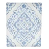 White & Blue Medallion Wrapped Canvas